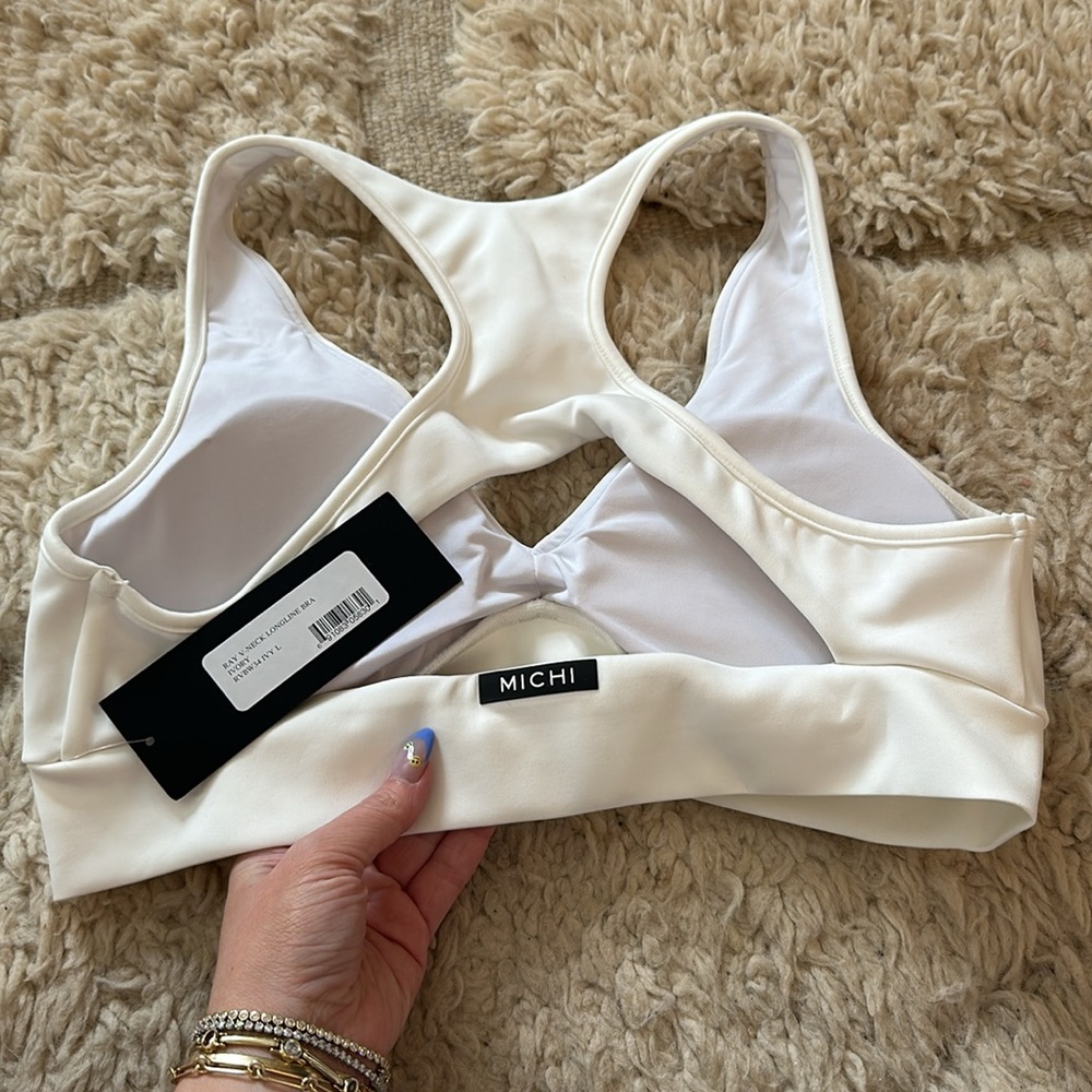 MICHI NY ray v-neck longline bra ivory size large - Picture 2 of 5